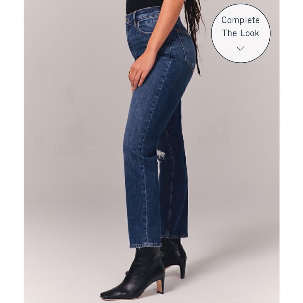 Abercrombie & Fitch 26 Short Curve Love The Ankle Straight Ultra High Rise distr - Picture 3 of 9